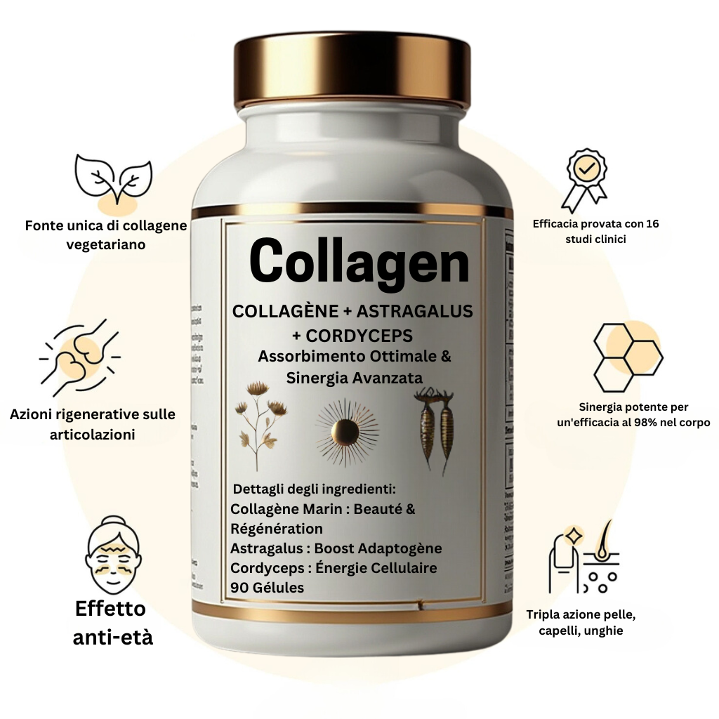 Collagène + Astragale + Cordyceps : Boost de beauté et de vitalité